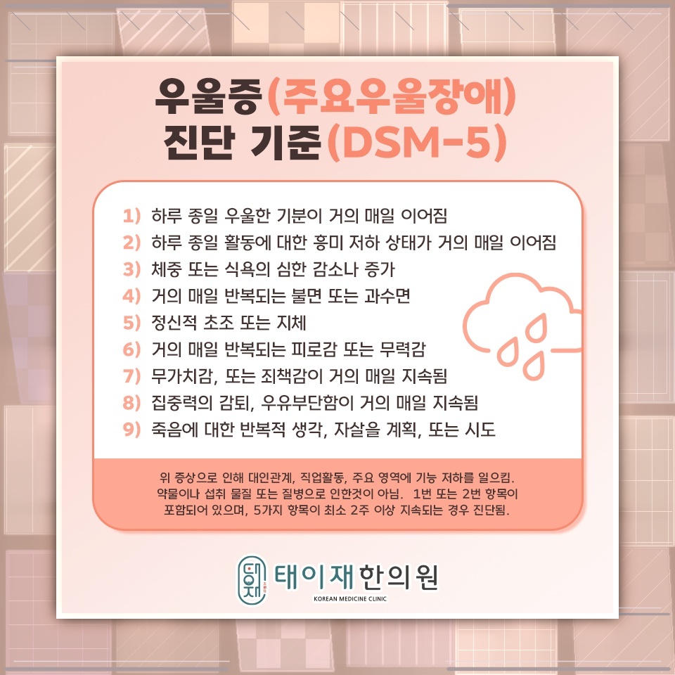 일상에서 알아차릴 수 있는 우울증의 주요 변화